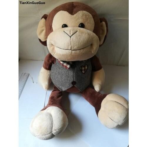 Large 55cm cartoon gentle monkey plush toy brown monkey soft doll throw pillow toy Christmas gift h2300