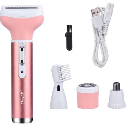 Professional Rechargeable Female Shaver Eyebrow Body Nose Ear Beard Hair Trimmer Set Lady Facial Hair Remover Razor Machine P37