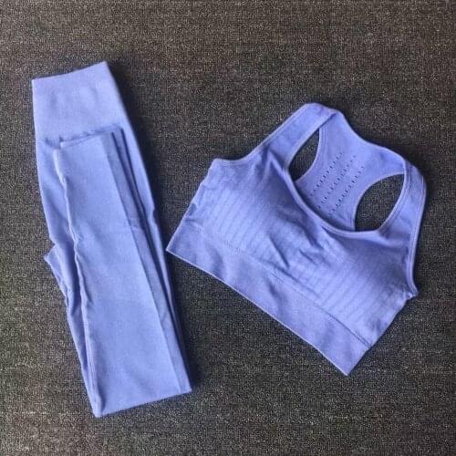Oft Fabric Yoga Set Women Sportswear No Front Seam Fitness Bra Suits Sports Outfit Gym Set Yoga Workout Clothes For Woman