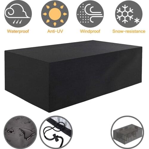 Outdoor Furniture Covers Windproof Waterproof Rain Snow Dust Wind-Proof Anti-UV Oxford Fabric Patio Garden Lawn Furniture Covers