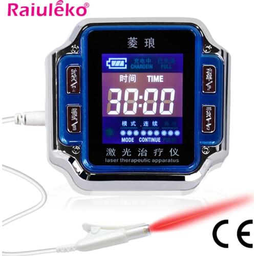 Diode 650nm Laser Therapy Watch LLLT For Rhinitis Diabetes Thrombosis Cholesterol Hypertension Treatment Laser Wrist Watch NEW