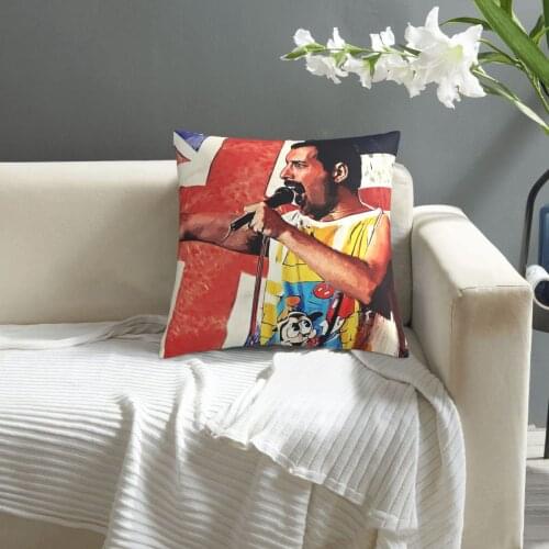 Freddie Mercury pattern print Cushion Cover Decorative Pillowcase Chair Seat Square Car Pillow Cover Home Living Textile