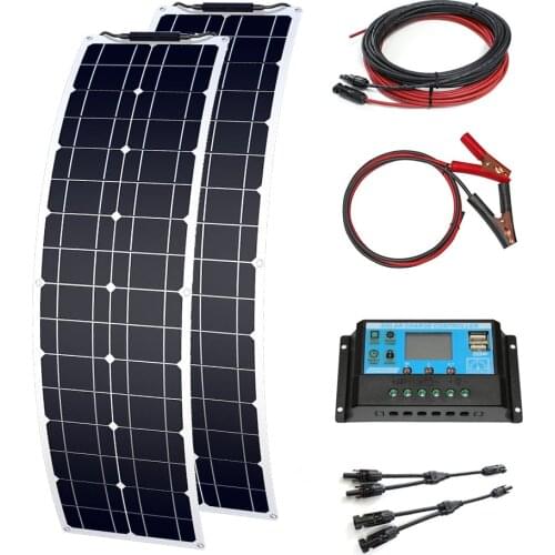 Solar Panel Kit 12v 50w 100w Flexible Bendable Solar Power System Panels Solar for Ourdoor Home Caravan Roof