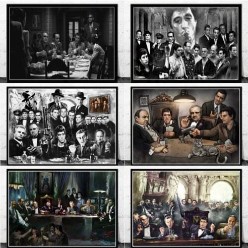 Godfather Canvas Art Posters and Print Vintage Movie Canvas Paintings on The Wall for Living Room Home Decoration Pictures