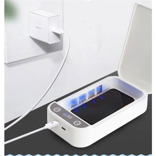 Multifunction wireless super charge uv light sterilizer box cell phone germicidal led uvc sanitizer sterilizing case