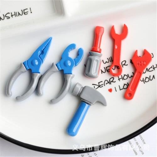 20pcs/50pcs Kawaii Resin Tool Set Flatback Cabochon Wrench Caliper Screwdriver Plier Hammers Dollhouse Miniature Toy Accessories