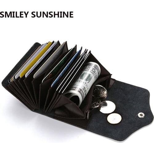 SMILEY SUNSHINE Leather Business Rfid Card Holder Wallet Bank Credit Card Case ID Holders Passport Cover cardholder porte carte