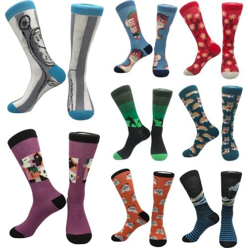 2021 autumn new trend cheerful cartoon cool tube socks men socks skateboard sports home ladies student socks