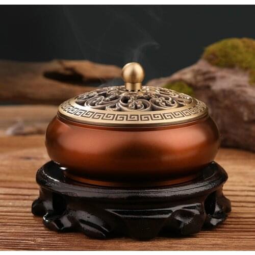 Retro Brass Insence Burner Smoke Diffuser Room Smell Aroma Metal Classic Room Decor Incense Holder Porta Incense Censer AC50XX