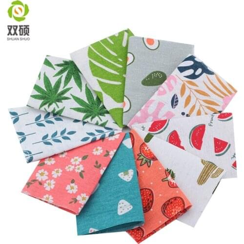 Shuanshuo Printed cotton linen fabric for diy upholstery and sewing, sofa, curtain, bag, cushion, furniture cover material