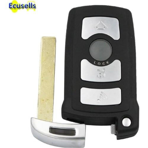 REPLACEMENT 4 BUTTON FOB CASE FOR BMW 7 SERIES E65 E66 E67 E68 REMOTE KEY SHELL WITH SMALL KEY