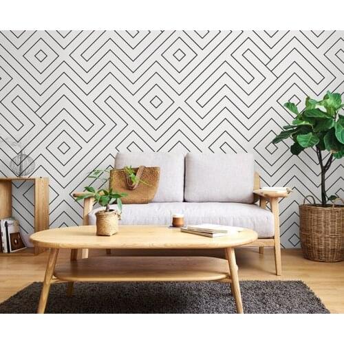 Wellyu Modern minimalist 3D non-woven wallpaper black and white bird nest water cube wallpaper living room TV background wall