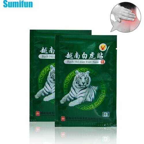 Sumifun 8Pcs Vietnam White Tiger Balm Pain Patch Muscle Rthritis Neck Plaster Relaxation Capsicum Rheumatism Plaster C053
