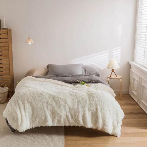 Svetanya White Solid Japanese Quilted Thread Plush Blankets Throws Microfiber Polyester One-side Plaids Bedsheet Bedspread
