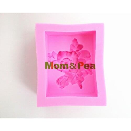Mom&Pea 0424 Free Shipping Embossment Flowers Silicone Soap Mold Cake Decoration Fondant Cake 3D Mold Food Grade Silicone Mould