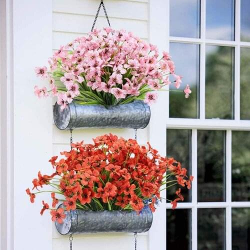 1 Bundles Outdoor Artificial Flowers Outdoor Flowers No Fade for Garden Porch Window Box Hanging Basket Decorating