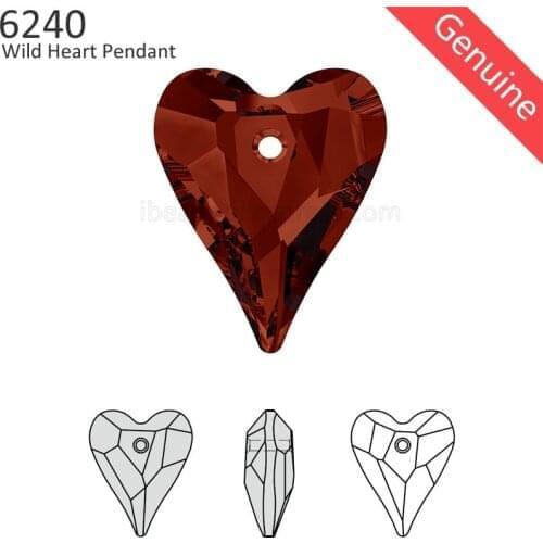 1 piece) 100% Original Crystal from Swarovski 6240 Wild Heart pendant Austrian loose beads rhinestone for DIY jewelry making