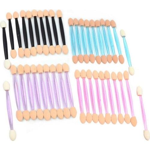 10pcs/set Random Double Head Sponge Brush Eyeshadow Stick Makeup Tool Portable Skin-friendly Eyeliner Cotton Swab