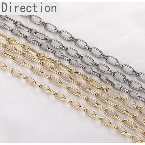 14K gold color-preserving European and American style rectangular chain square DIY necklace bracelet chain jewelry accessories