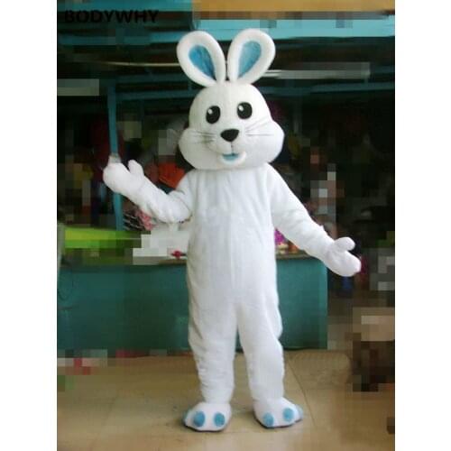2020 Blue Ears Rabbit Mascot High-quality Handmade Mascot Costume Suits Cosplay Party Game Dress Outfits Clothing Ad Top