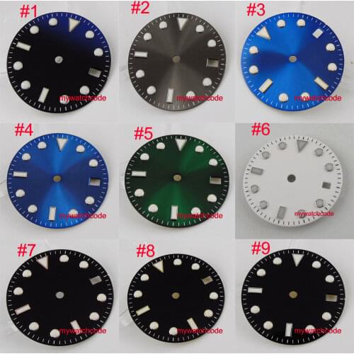 28.8mm sterile black/blue/grey watch dial date wiondow fit for Japan NH35 automatic movement mens watch