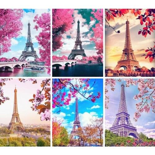 5D Diamond Painting Eiffel Tower Diamond Embroidery Scenery Handmade Rhinestones Gift Home Decor Needlework Cross Stitch