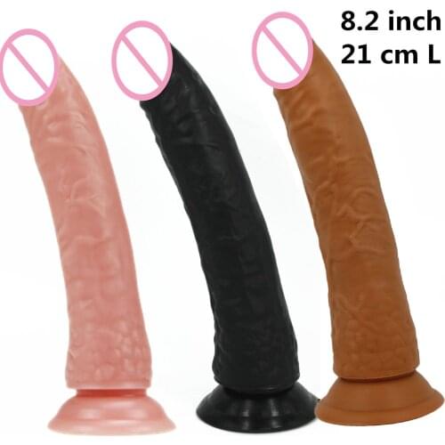 8.2 inch 21 cm long big black /flesh/ brown/pink /purple dildo Dongs,sex dick ,realistic penis,Sex Toys for woman sex products