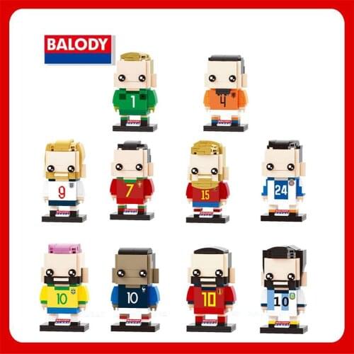 Balody 20001-20010 Brick Toys Football Player Soccer Toys Building Micro Mini 3D Blocks Toys For Kids