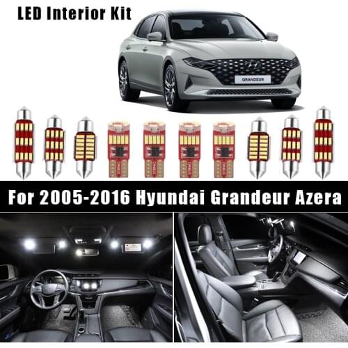 Canbus Car Interior LED Bulbs For Hyundai Grandeur Azera Grandeur TG HG 2005-2016 Vehicle Indoor Dome Reading Trunk Light Kit