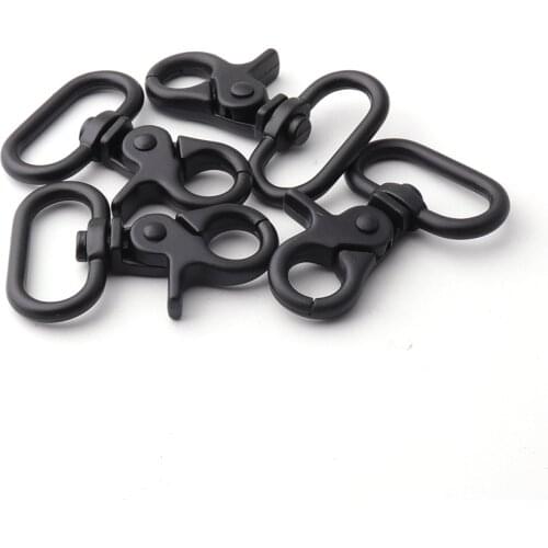 Black Lanyard clasp 25mm Metal Swivel Clips Dog chains Lobster Snap Hook Purse Leash Buckles Bag Craft Hardware
