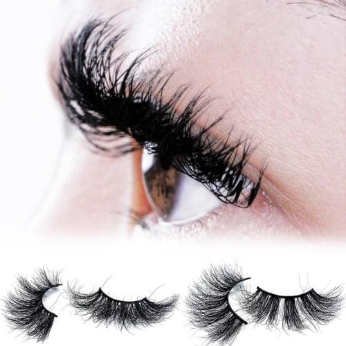 1 Pair Messy Style Black Faux Eyelash Soft Thick 3D Fake Mink Handmade Fluffy Dramatic Lashes for Makeup