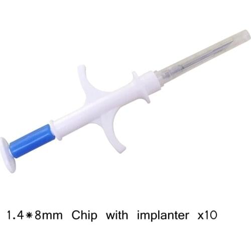 Dog Identity Chip 1.4*8mm Rfid Injection with Needle X10 Mini Microchips for Pets Arowana Puppy Kitten Hamster Birds Management