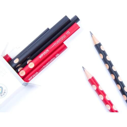 Color triangle rod cavity posture pencil HB child correct posture student health school supplies 12 Pack Stationery office