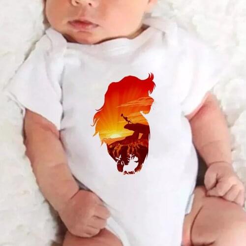Toddler Romper New Summer The Lion King Simba Print Infant Clothes Cartoon Casual Baby Onesie Short Sleeve Newborn Bodysuits