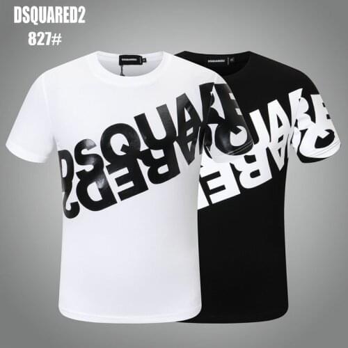 DSQUARED2 Mens Womens Printed LettersRound Neck Short Sleeve Street Hip Hop Pure Cotton Tee T-Shirt 827