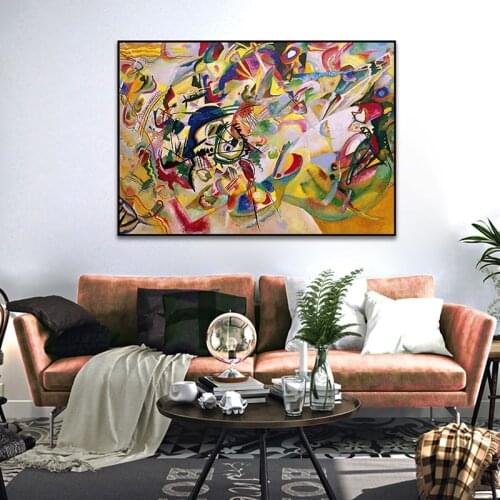 Wassily Kandinsky-Composition VII,1913 Abstract Wall Art Canvas Paintings Modern Posters And Prints Wall Pictures for Home Decor