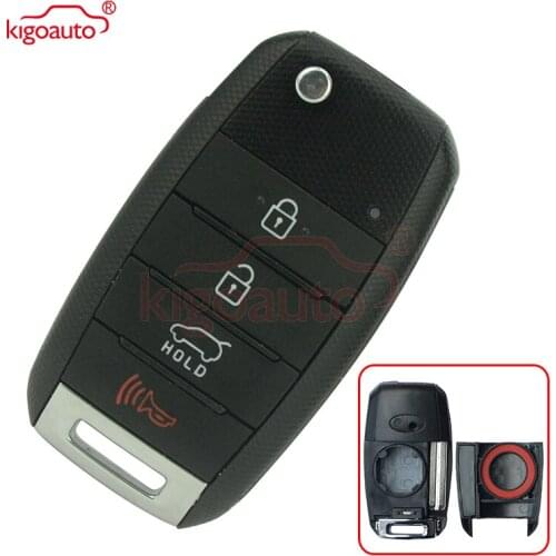 Kigoauto Replacement Flip Remote Car Key Fob 3+1 Button for Kia Sportage 2014-2015 FCC ID: NYODD4TX1306 car key shell key cover