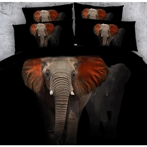Royal Linen Source 3 pcs per set Majestic red eared Elephant 3d bed set Children Bed Linens with Children Bed Sheet