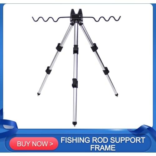 Fishing Rod Tripod Bracket Rack Pole Stand Holder Adjustable Flexible Anti-slip Stainless Steel Telescopic Fishing Rods Bracket