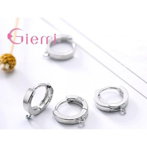 Hot Sale Simple Style One Pair 925 Sterling Silver Hoop Earrings For Women Girls Party Accessories Jewelry Wholesale