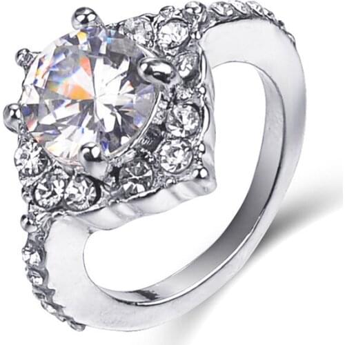 Fashion Trendy Aaa Big Cubic Zirconia Wedding Rings For Women Luxury Promise Ring Engagement Ring Jewelry
