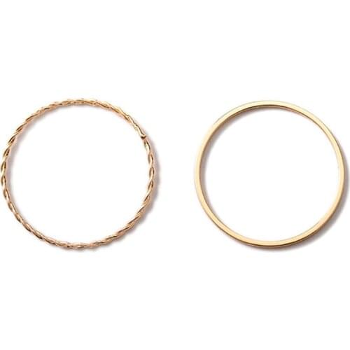 Fashion Gold Color Twist Knuckle Rings Set For Women Vintage Midi Finger Ring Female Party Jewelry Gifts Drop Shipping 2Pcs/Set