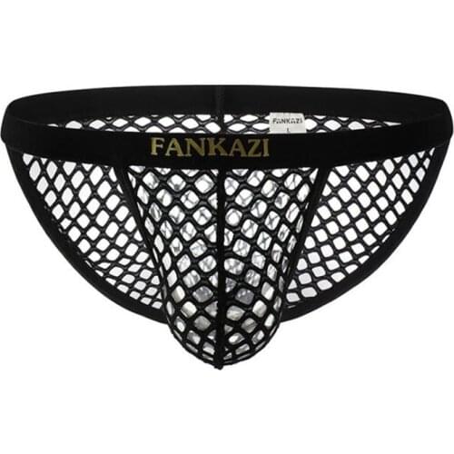 Mans underwear ropa interior hombre gay sexy underpants solid perspective calzoncillos hombre big mesh mens briefs slip hombre