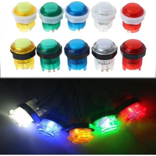 New 1 Pc 28mm/24mm LED Arcade Push Button Arcade Start Button Switch 5V Illuminated Button Arcade Cabinet Accessories