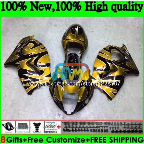 Hayabusa For SUZUKI GSX-R1300 Gold flames GSXR 1300 1996 1997 1998 1999 2000 2001 48BS.191 GSXR1300 96 97 98 99 00 01 Fairings
