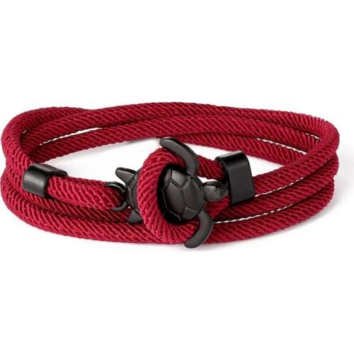 Outdoor Camping Rescue Emergency Rope Bracelet Ladies Black Turtle Bracelet Adjustable Milan Rope Bracelet Mens Handsome Gift