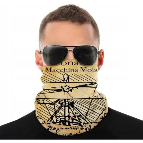 Leonardo Da Vinci Helicopter Magic Scarf Neck Face Mask Men Women Tube Scarf Neck Bandanas Protective Headband Cycling Hiking