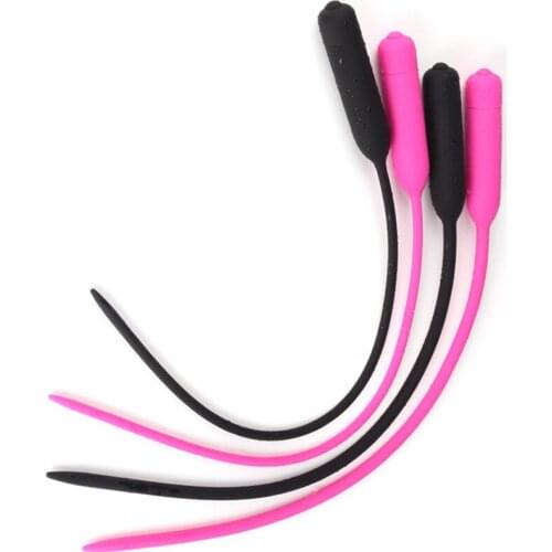 Silicone penis dilator long urethral sounds male masturbator penis plug vibrator sounding rods sex toys for men urethra plug