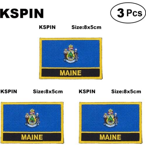 U.S.A Maine Rectangular Shape Flag patches embroidered flag patches national flag patches for clothing DIY Decoration
