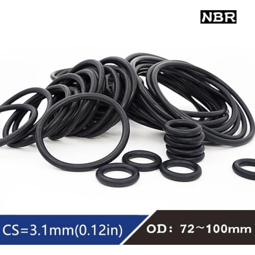 10PC/lot Rubber Ring NBR Sealing O Ring CS3.1mm OD72/75/80/85/90/95/100mm O-Ring Seal Nitrile Gasket Oil Rings Washer